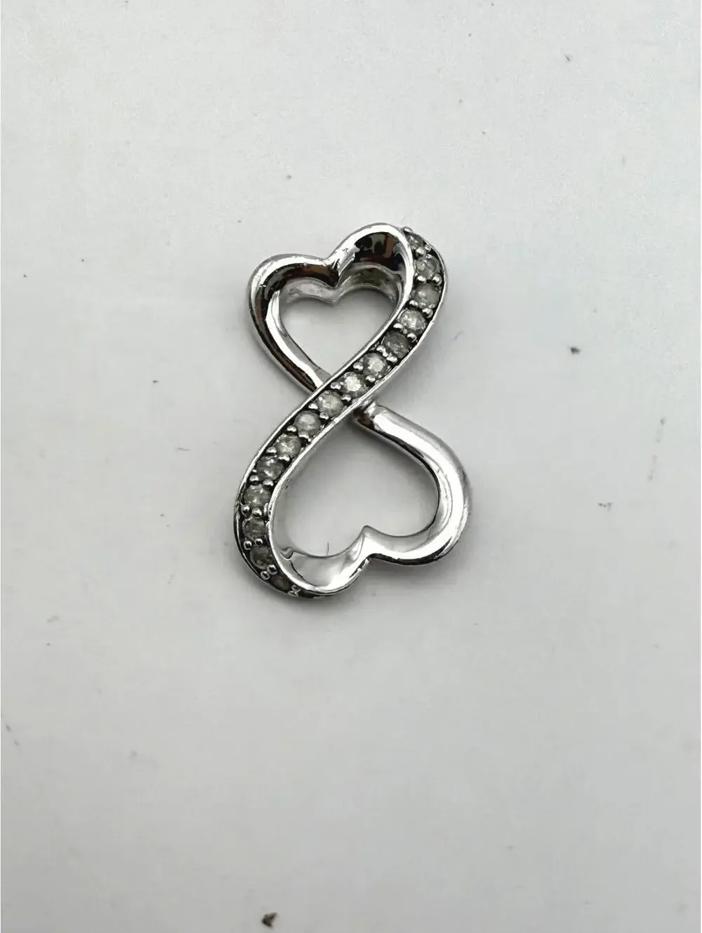 Sterling Silver Infinity Heart Pendant Charm